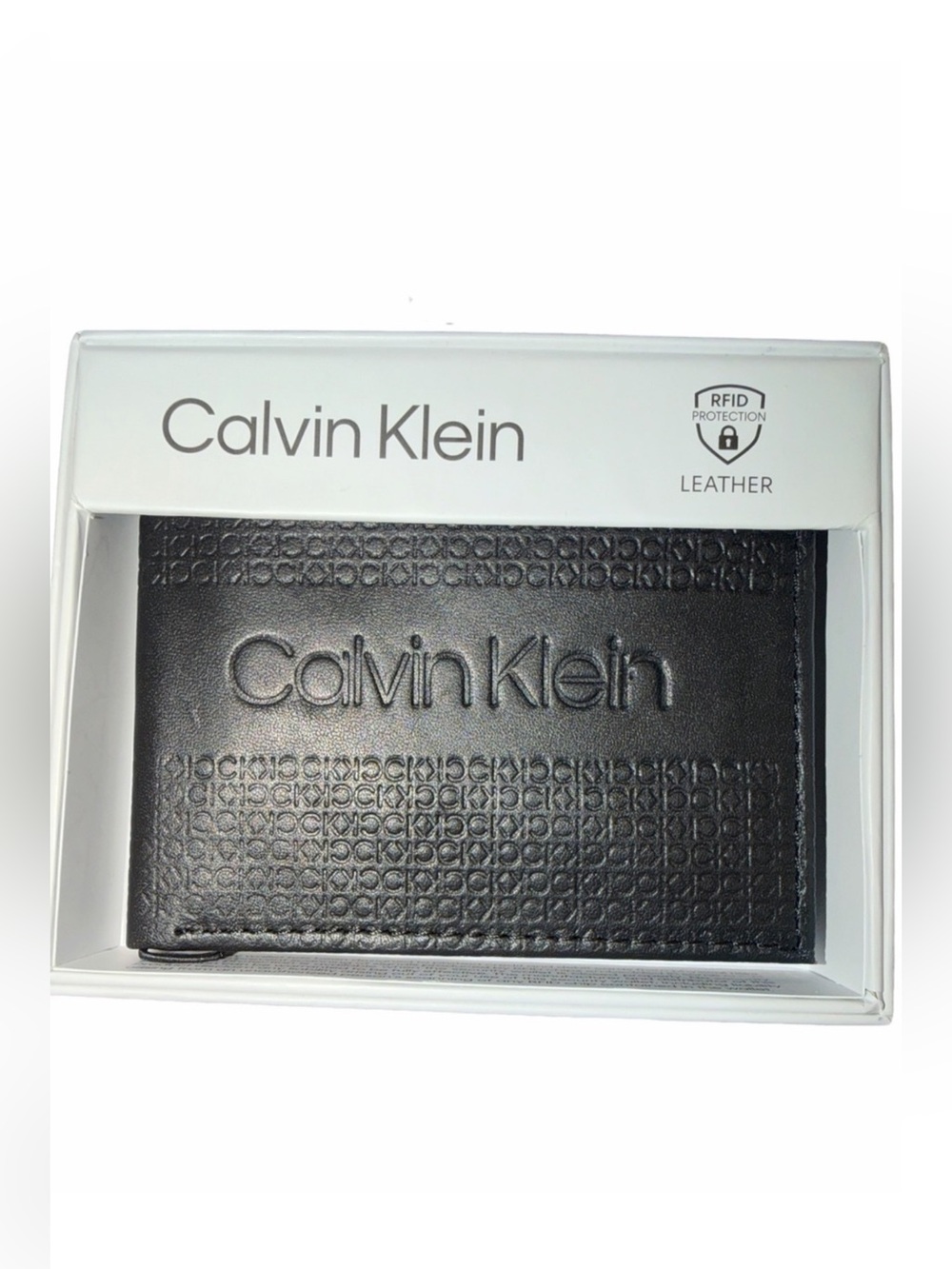 Calvin Klein Black Leather RFID Card & Key Holder